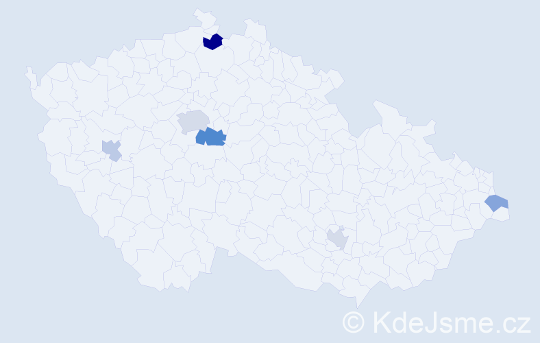 Příjmení: 'Daum', počet výskytů 10 v celé ČR