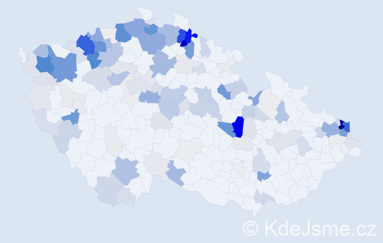 Příjmení: 'Makula', počet výskytů 696 v celé ČR
