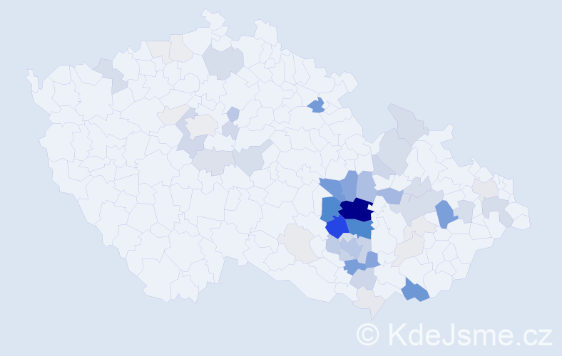 Příjmení: 'Peša', počet výskytů 224 v celé ČR