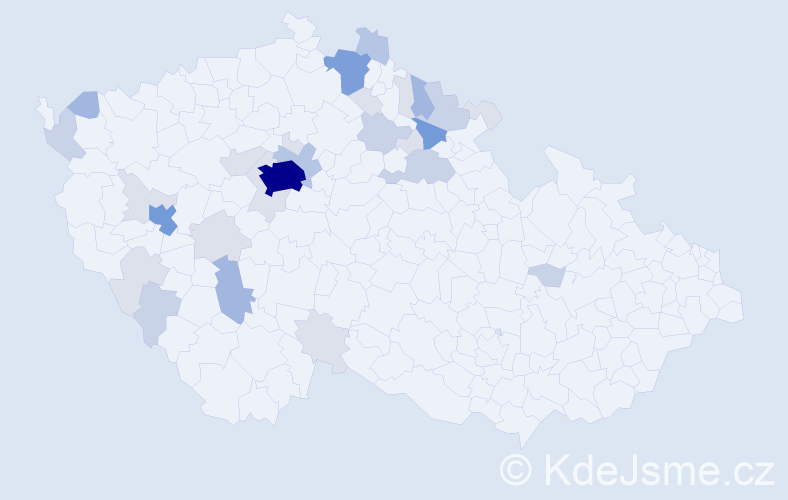Příjmení: 'Kudrnovská', počet výskytů 89 v celé ČR
