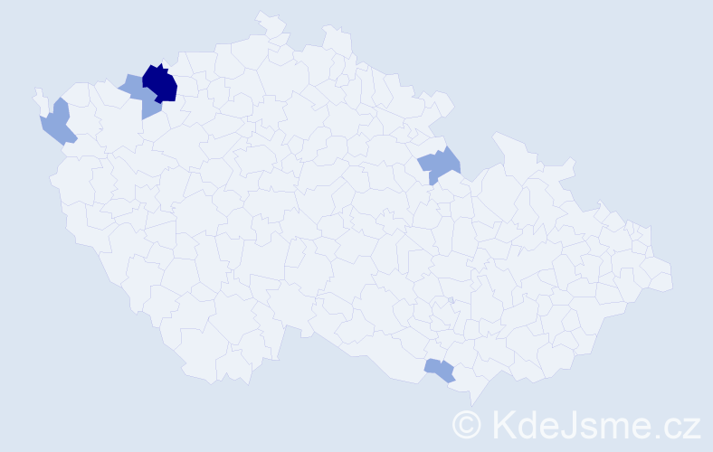 Příjmení: 'Kostelejová', počet výskytů 12 v celé ČR