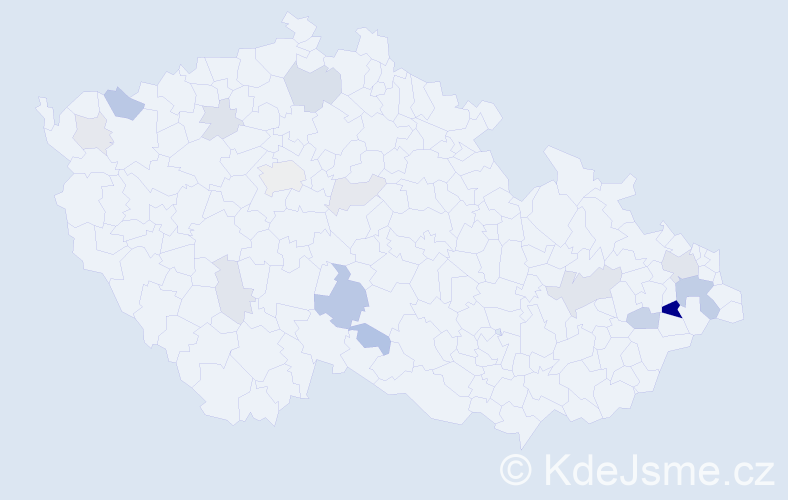 Příjmení: 'Zrubek', počet výskytů 38 v celé ČR
