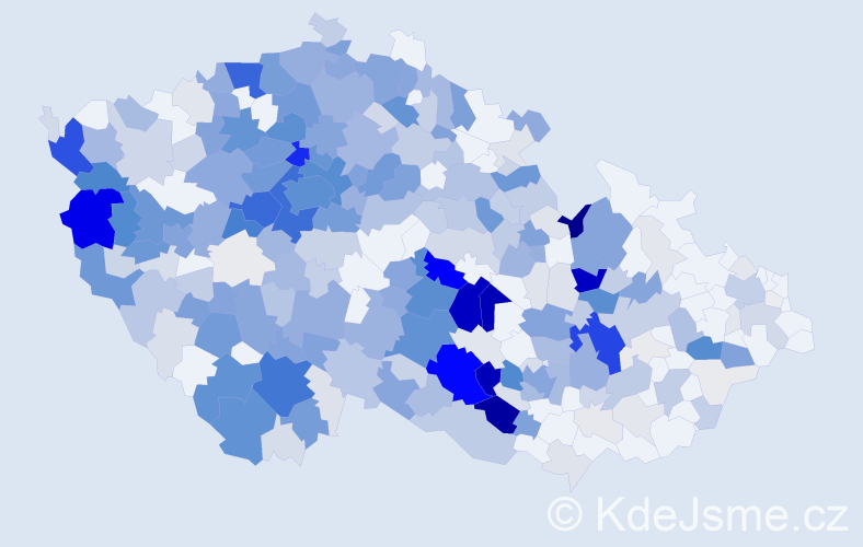 Příjmení: 'Nejedlý', počet výskytů 1670 v celé ČR