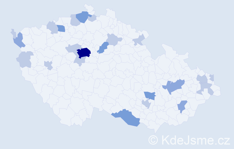 Příjmení: 'Vo', počet výskytů 46 v celé ČR