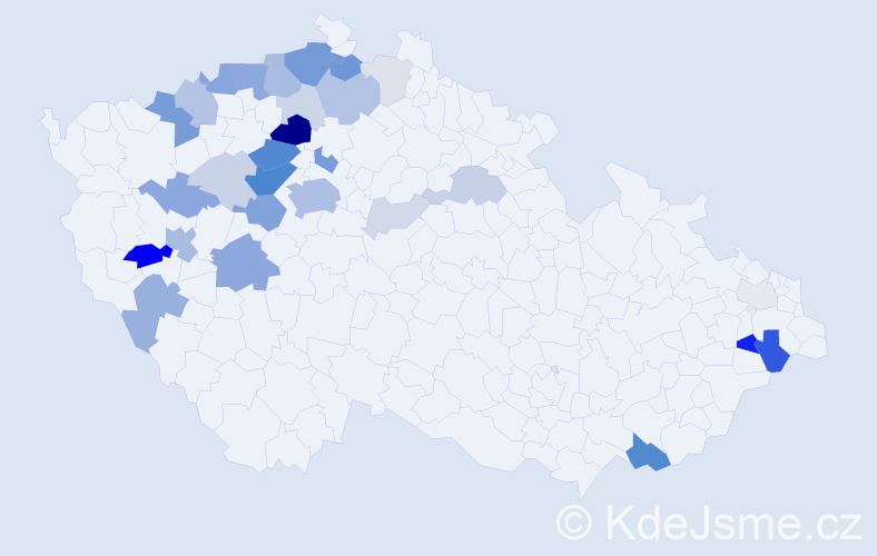 Příjmení: 'Štulc', počet výskytů 100 v celé ČR