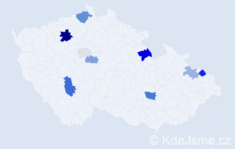 Příjmení: 'Grobárová', počet výskytů 17 v celé ČR
