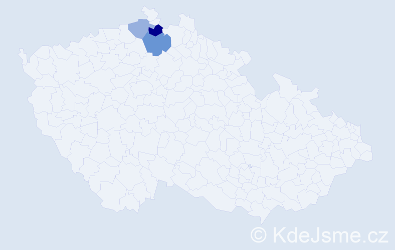 Příjmení: 'Setét', počet výskytů 5 v celé ČR