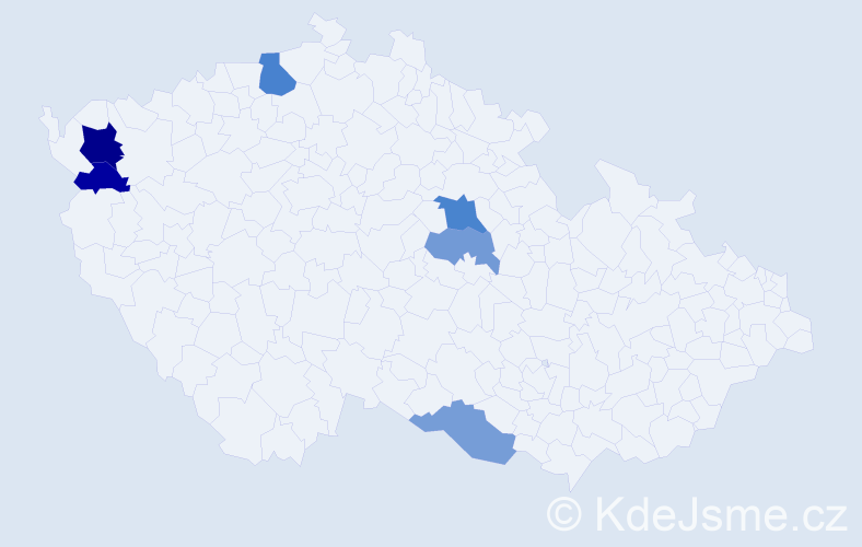 Příjmení: 'Dzobová', počet výskytů 10 v celé ČR