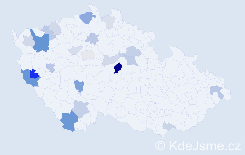 Příjmení: 'Mitro', počet výskytů 45 v celé ČR