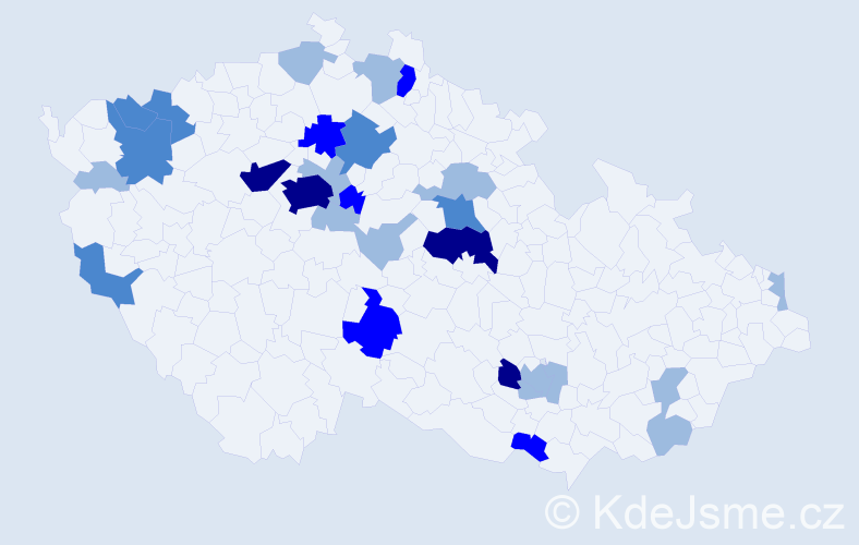 Příjmení: 'Čičmanec', počet výskytů 56 v celé ČR