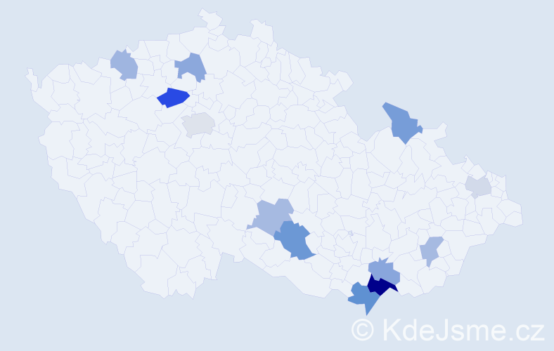 Příjmení: 'Barszczová', počet výskytů 20 v celé ČR