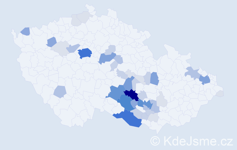 Příjmení: 'Kejda', počet výskytů 173 v celé ČR