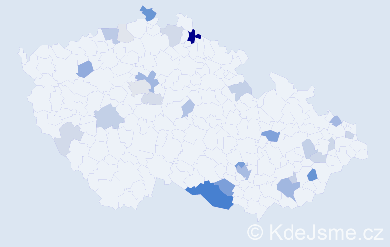 Příjmení: 'Ilek', počet výskytů 79 v celé ČR