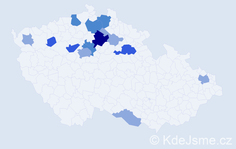 Příjmení: 'Bacovská', počet výskytů 30 v celé ČR