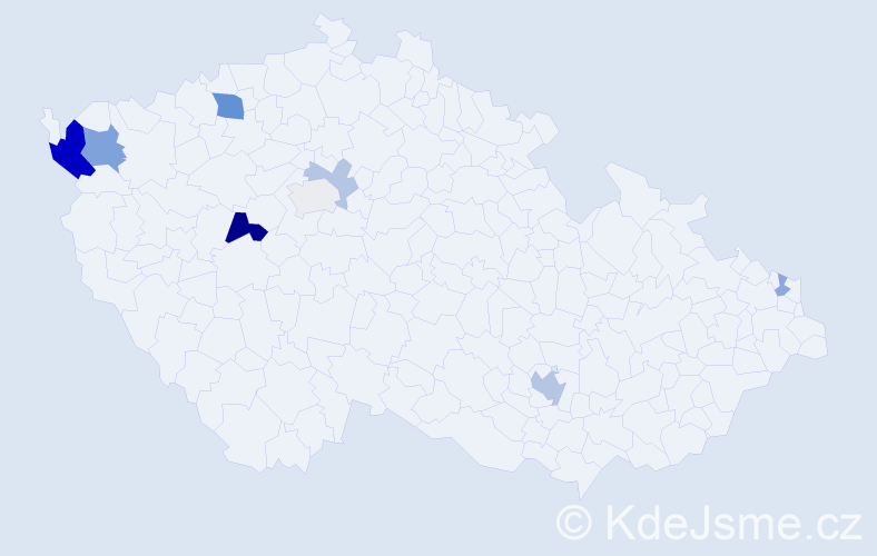 Příjmení: 'Zbubnová', počet výskytů 19 v celé ČR