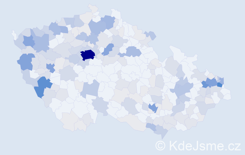 Příjmení: 'Kovács', počet výskytů 636 v celé ČR