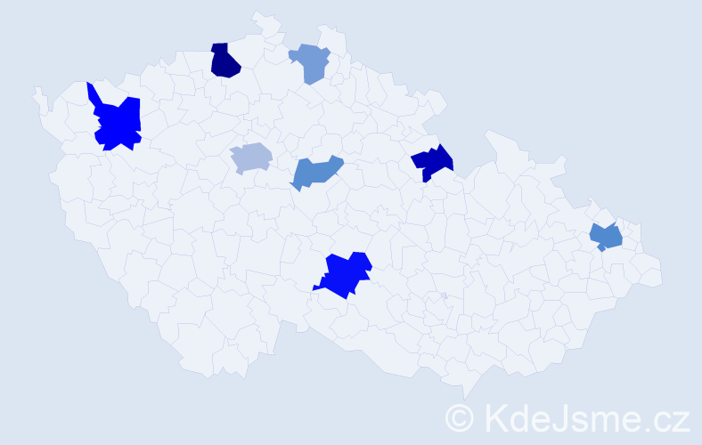 Příjmení: 'Vuongová', počet výskytů 16 v celé ČR