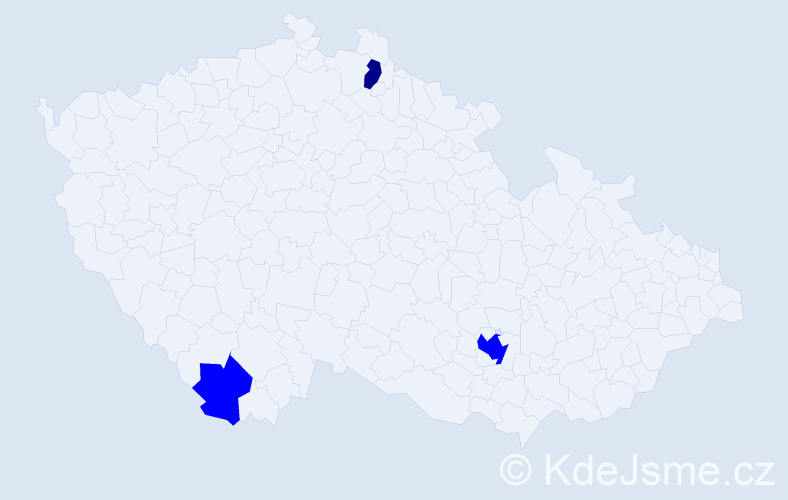 Příjmení: 'Fogd', počet výskytů 4 v celé ČR