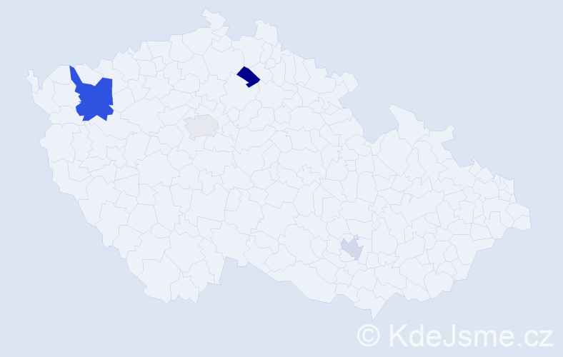 Příjmení: 'Ludas', počet výskytů 6 v celé ČR