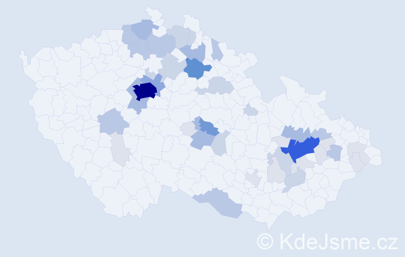 Příjmení: 'Knobová', počet výskytů 148 v celé ČR