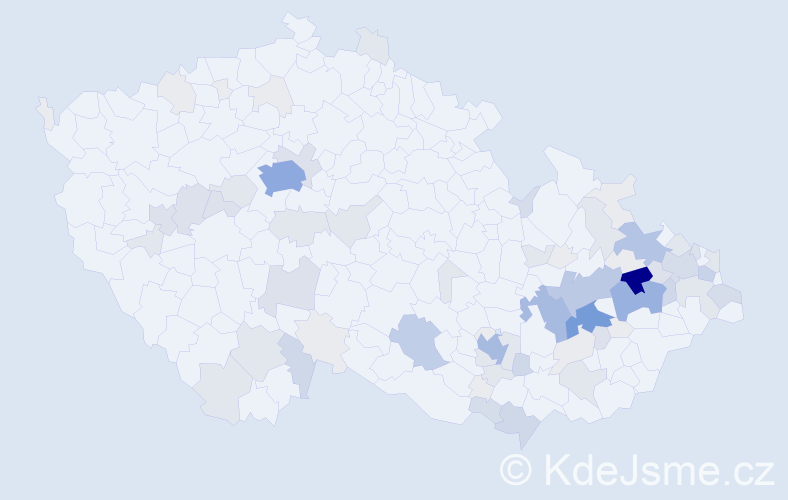 Příjmení: 'Mik', počet výskytů 293 v celé ČR