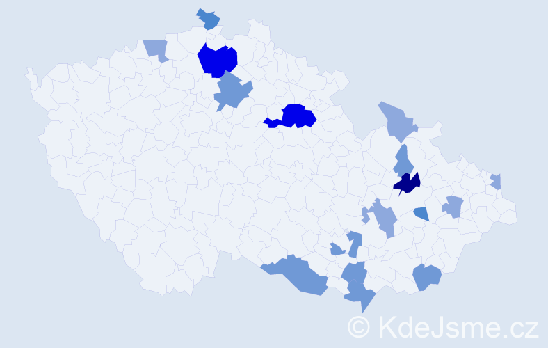Příjmení: 'Merka', počet výskytů 41 v celé ČR