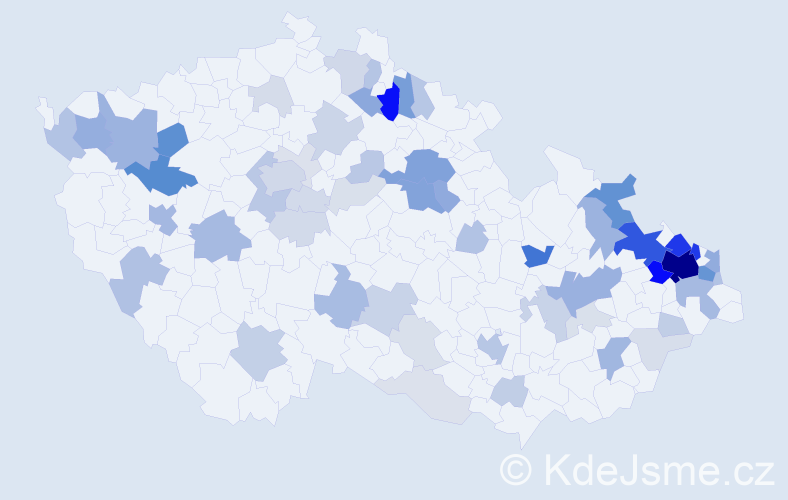 Příjmení: 'Petrušková', počet výskytů 238 v celé ČR