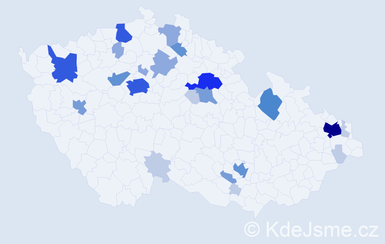 Příjmení: 'Szalay', počet výskytů 75 v celé ČR