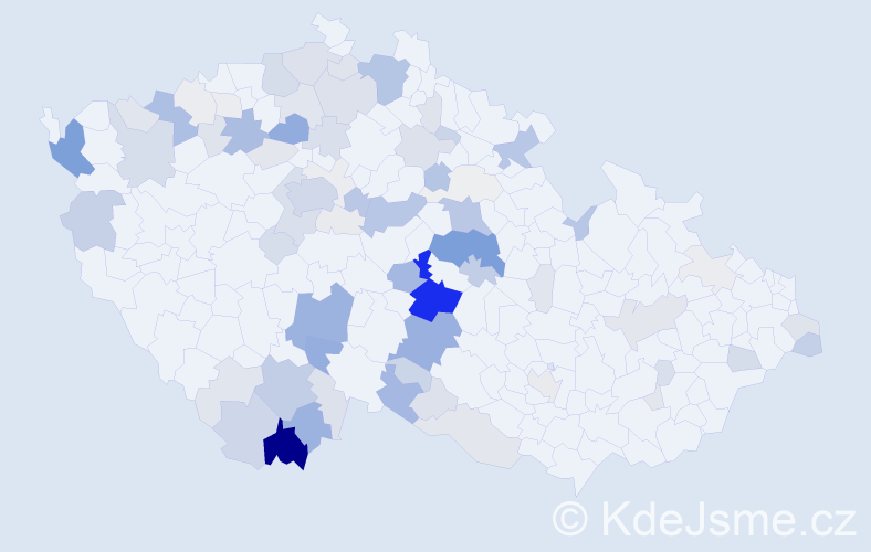 Příjmení: 'Douchová', počet výskytů 308 v celé ČR