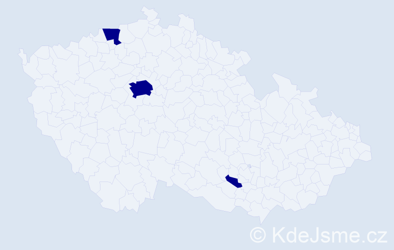 Příjmení: 'Tašev', počet výskytů 3 v celé ČR