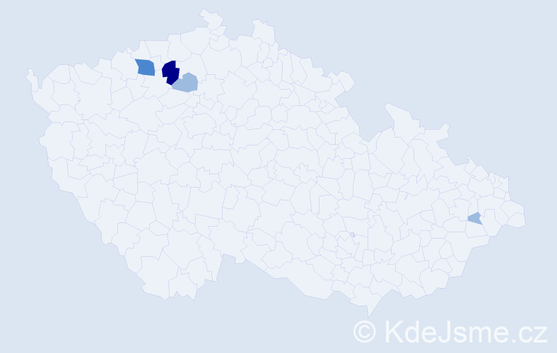 Příjmení: 'Reska', počet výskytů 8 v celé ČR