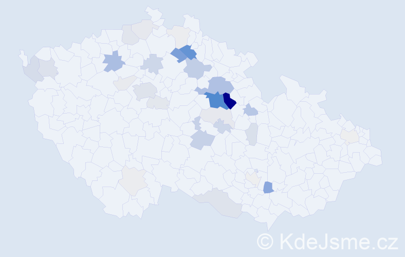 Příjmení: 'Udržal', počet výskytů 111 v celé ČR