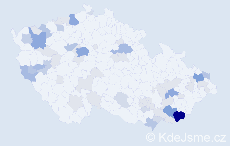 Příjmení: 'Vozárová', počet výskytů 167 v celé ČR