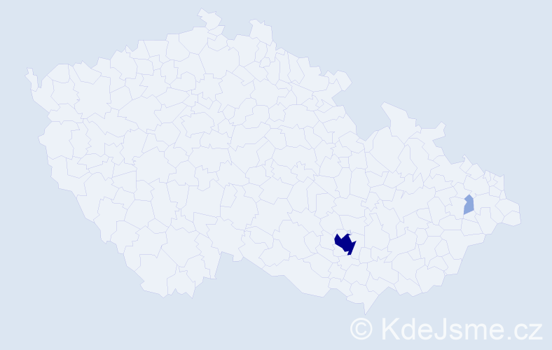 Příjmení: 'Kaiserlich', počet výskytů 8 v celé ČR