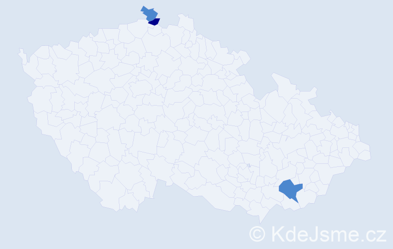 Příjmení: 'Mosigová', počet výskytů 5 v celé ČR