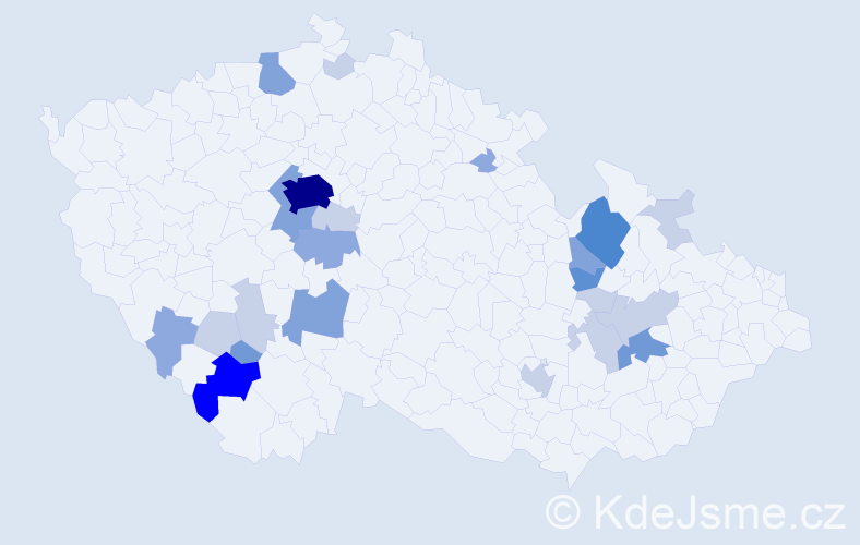 Příjmení: 'Krump', počet výskytů 67 v celé ČR