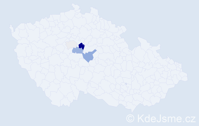 Příjmení: 'Zachárko', počet výskytů 5 v celé ČR