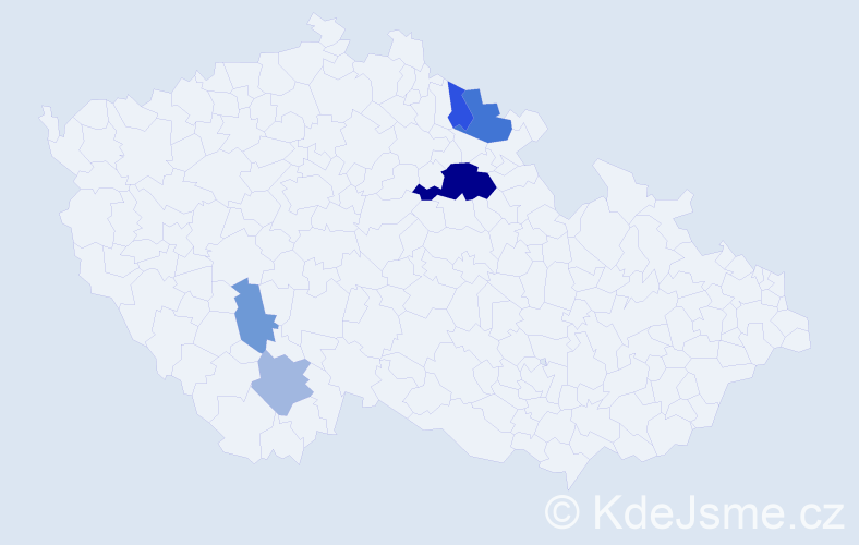 Příjmení: 'Hrubecká', počet výskytů 11 v celé ČR