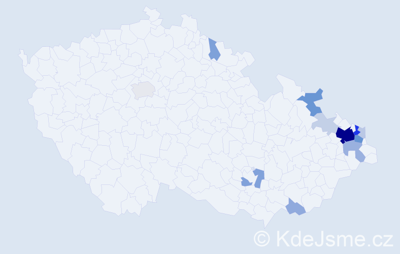 Příjmení: 'Korta', počet výskytů 46 v celé ČR