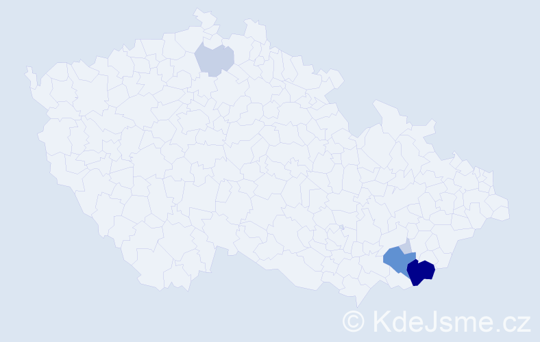 Příjmení: 'Pěrková', počet výskytů 30 v celé ČR