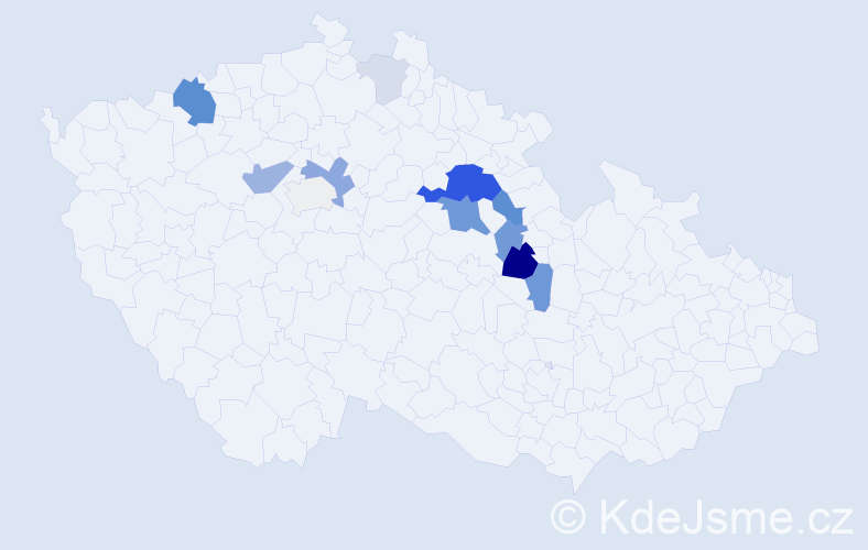 Příjmení: 'Kunart', počet výskytů 43 v celé ČR