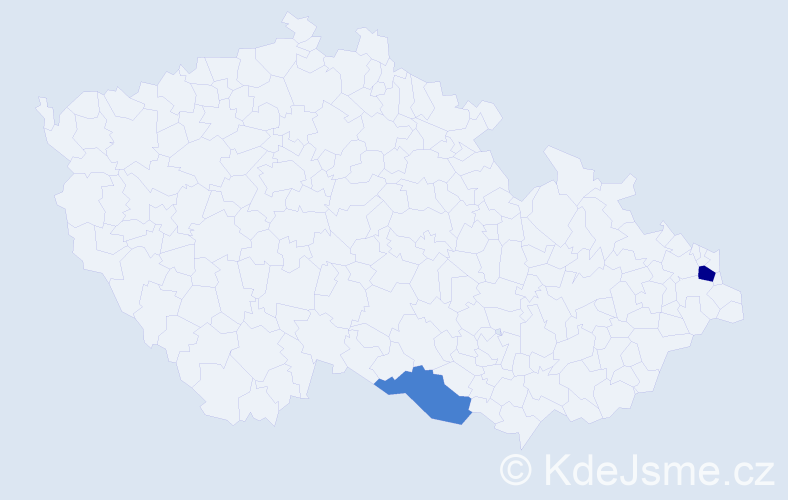 Příjmení: 'Kalarusová', počet výskytů 3 v celé ČR