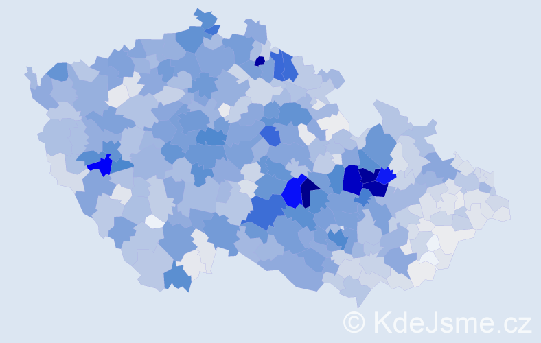 Příjmení: 'Havlíček', počet výskytů 5186 v celé ČR