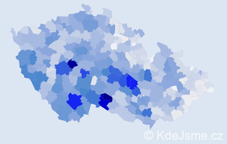 Příjmení: 'Kadlec', počet výskytů 6375 v celé ČR