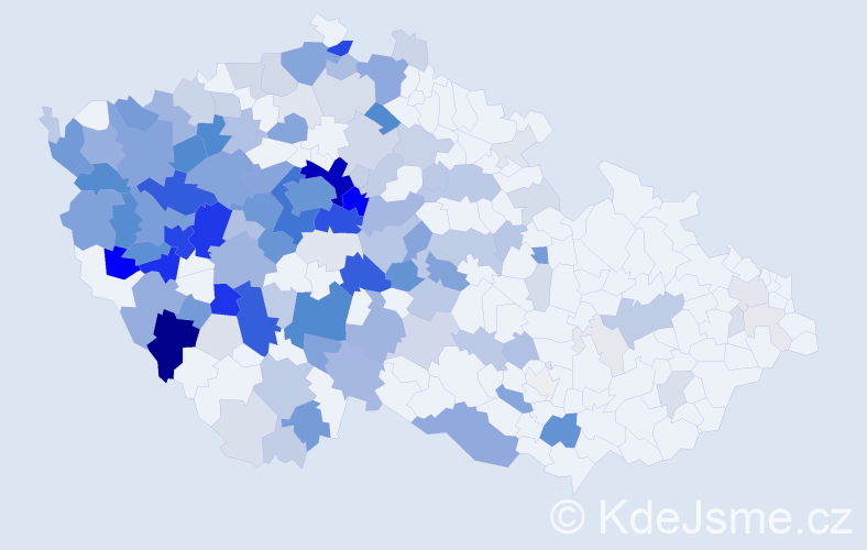Příjmení: 'Forejtová', počet výskytů 653 v celé ČR