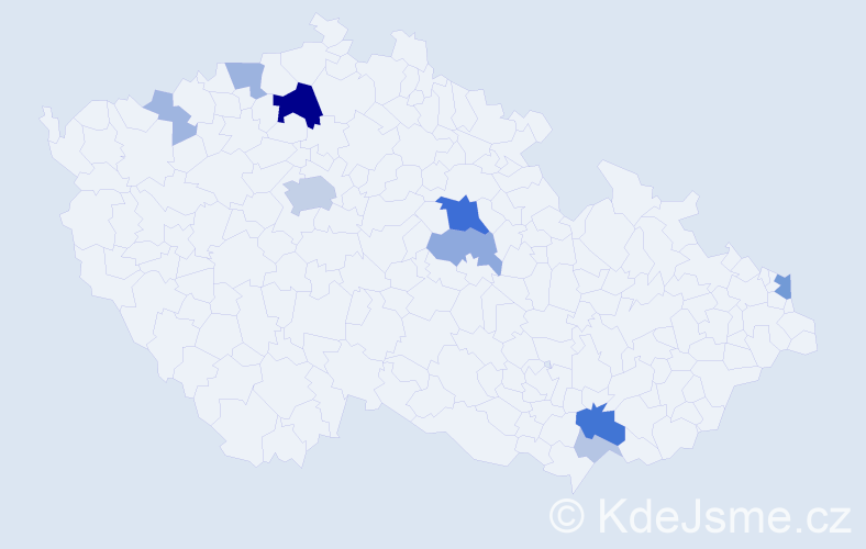 Příjmení: 'Kumpán', počet výskytů 36 v celé ČR