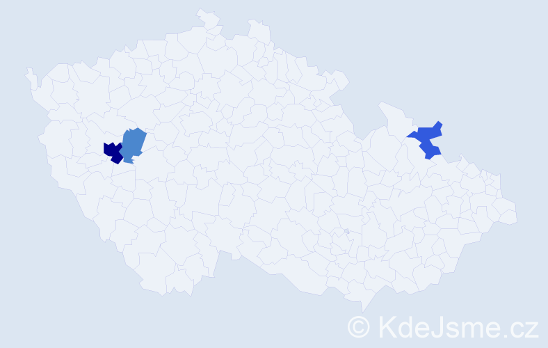Příjmení: 'Frieslová', počet výskytů 10 v celé ČR