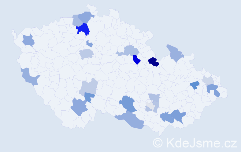 Příjmení: 'Andrášová', počet výskytů 57 v celé ČR