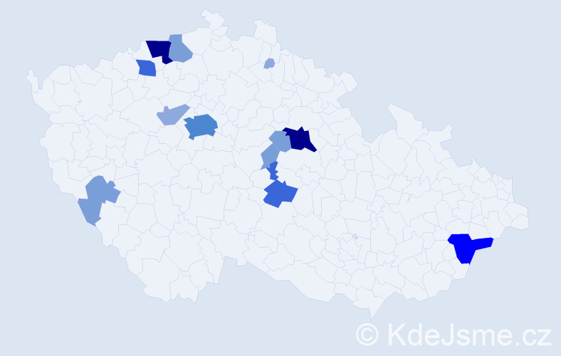 Příjmení: 'Gadžor', počet výskytů 40 v celé ČR