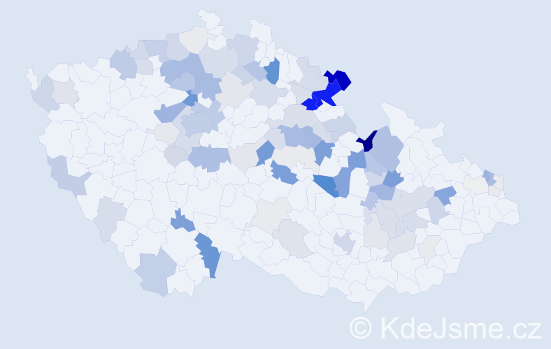 Příjmení: 'Kohl', počet výskytů 371 v celé ČR